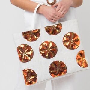 Pia Rossini orange sequin tote nwt